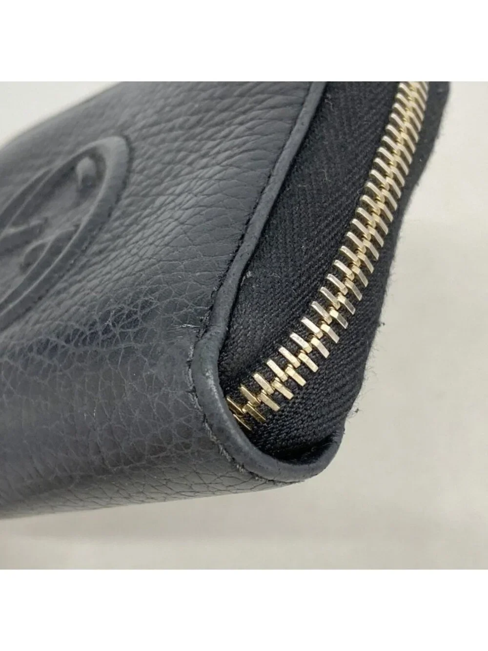 Gucci Coin Case Soho Leather Black Champagne Gold - Picture 6 of 9